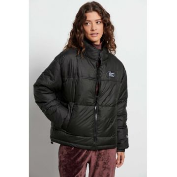 Geaca  dama - Puffer - neagra - poliester - cu buzunare