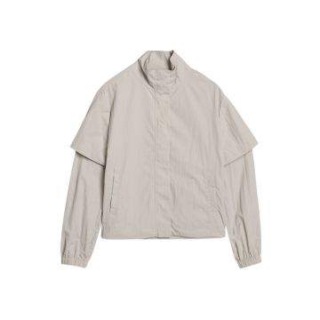 Geaca de dama  F190 - oversize - bej - material sintetic -