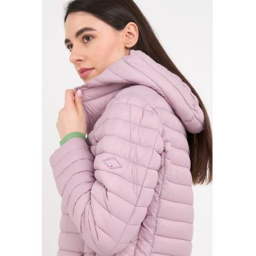 Geaca matlasata cu buzunare cu fermoar - Lila