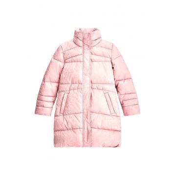 Geaca matlasata cu gluga - Roz pastel