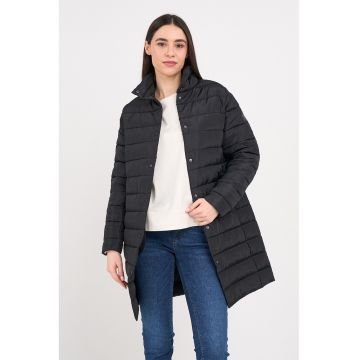 Geaca matlasata cu guler inalt - Negru