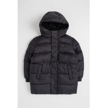 Geaca regular fit cu gluga - Negru -