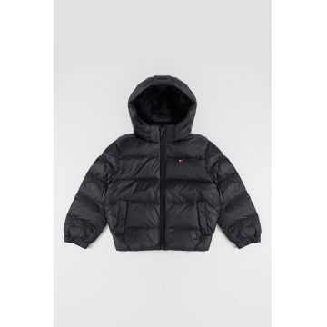 Geaca regular fit cu gluga - Negru -