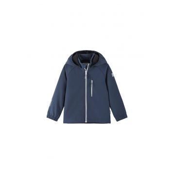 Geaca softshell copii -  poliester reciclat - fermoar - Bleumarin