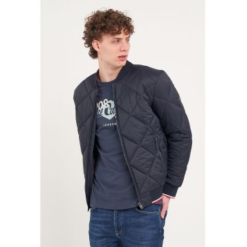 Jacheta bomber cu buzunare cu fermoar - Albastru ultramarin