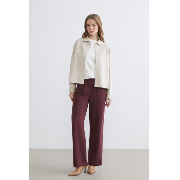 Jacheta-camasa de piele intoarsa sintetica - Bej