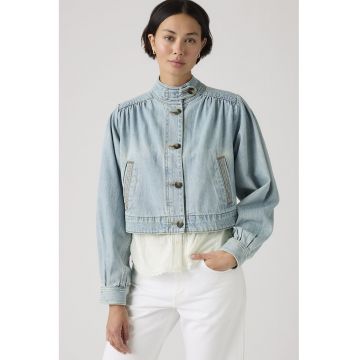 Jacheta crop din denim Parker - Albastru deschis