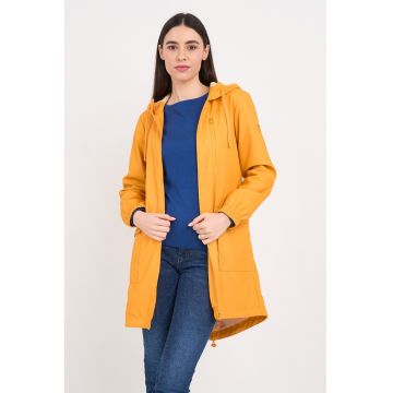 Jacheta cu gluga cu snur de ajustare - Portocaliu