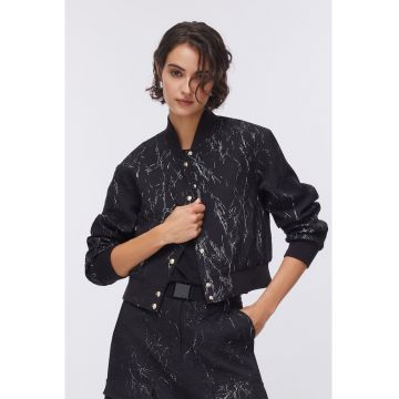 Jacheta cu model si guler baseball - Negru