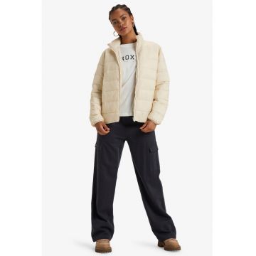 Jacheta cu vatelina si buzuare laterale - Alb murdar