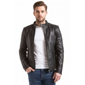 Jacheta de piele Corrib - cu fermoar