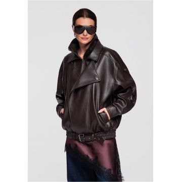 Jacheta de piele  OW-JAFL-0119 - Maro