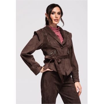 Jacheta de piele  OW-JANP-0116 - Maro inchis