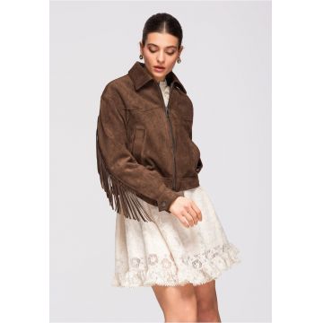 Jacheta de piele  OW-JANP-0131 - Maro