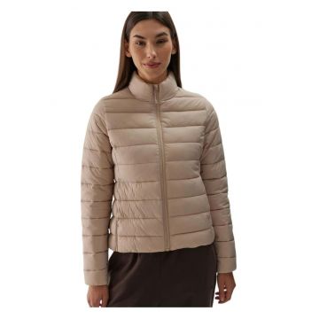 Jacheta de puf  bej - hidrofug - 100% poliester - set cu buzunare -