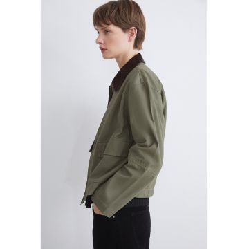 Jacheta din bumbac cu guler din reiat