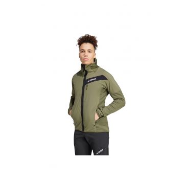 Jacheta din fleece rezistenta la vant pentru drumetie - cu gluga Terrex Techrock