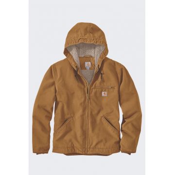 Jacheta  dublura - maro - material cu captuseala din sherpa