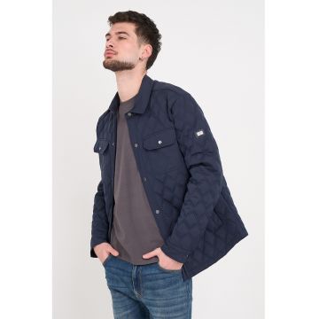 Jacheta matlasata cu buzunare cu clapa - Albastru ultramarin