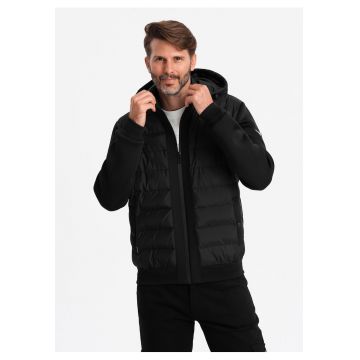 Jacheta matlasata cu logo - Negru