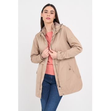 Jacheta parka cu gluga - Maro deschis