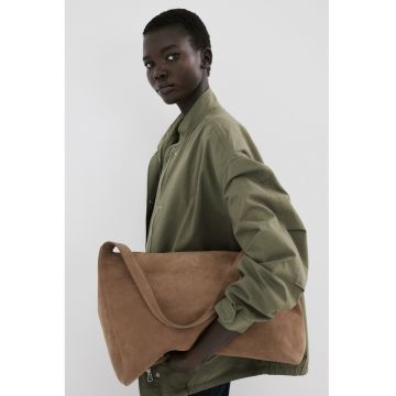 Jacheta parka supradimensionata cu buzunare cu clapa - Kaki inchis