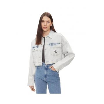 Jacheta pentru femei -  material sintetic - albastra -