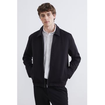 Jacheta regular fit cu fermoar SouthBlue - Negru