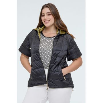 Jacheta reversibila cu maneci scurte - Negru/Kaki