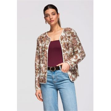 Jacheta scurta cu amestec de viscoza  OW-JALP-0127 - Bej