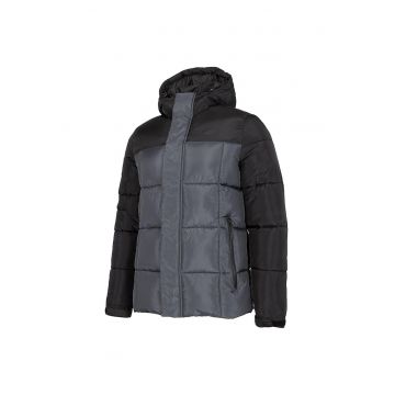 Jacheta sport  model H4Z22-KUMP009 - slim - gri - poliamida - cu gluga reglabila -