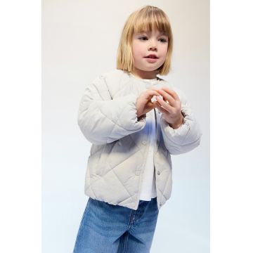 Jacheta subtire matlasata cu inchidere cu capse - Gri cenusiu