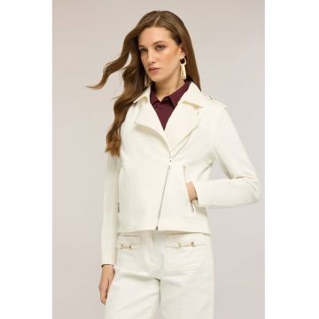 Jacheta uni cu epoleti - Alb