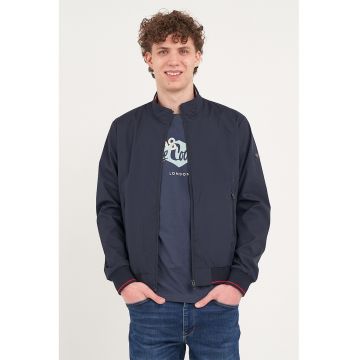 Jacheta usoara cu buzunare cu fermoar - Bleumarin