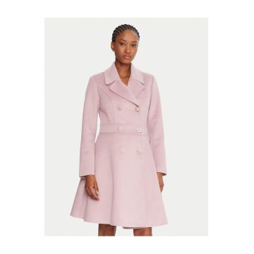 Palton de tranzitie dama -  roz - material sintetic