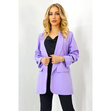 Sacou casual Nora, de lungime medie, Lila, Marime S/M
