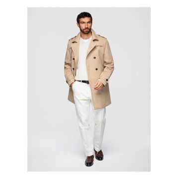 Trench elegant croiala slim  OM-COLC-0146 - Bej