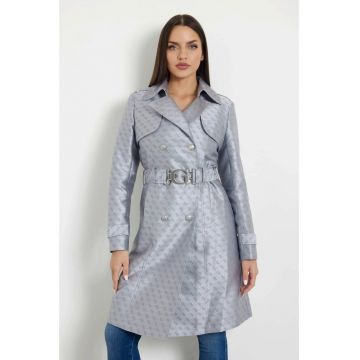 Trenci dama cu imprimeu  W3YL03 - Argintiu