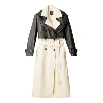 Trenci dama  din piele ecologică - Gri