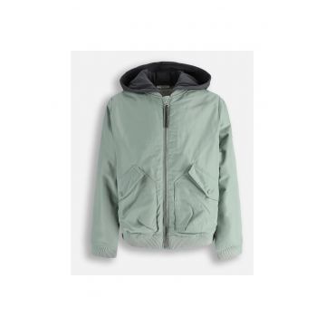 bomber  verde - impermeabilă - glug - Verde