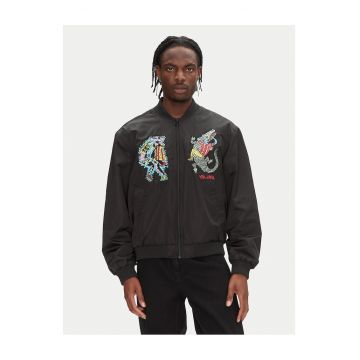 Geaca bomber barbati  negru - fabricata din material rezistent