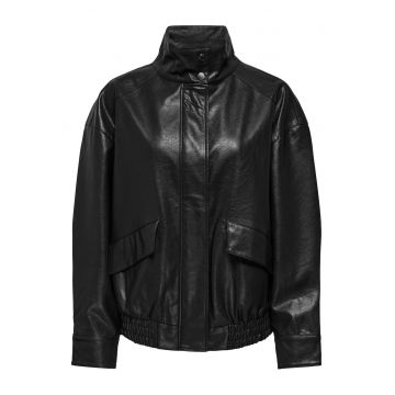 Geaca dama -  piele poliester reciclat - Negru