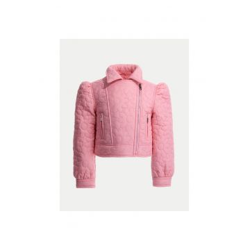 Geaca de tranzitie  slim fit - roz - poliamida