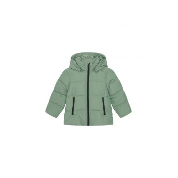 Geaca din puf -  poliester reciclat - verde - fermoar -