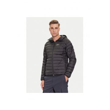 Geaca outdoor barbati -  fermoar - negru - poliester reciclat -