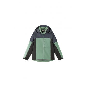 Geaca outdoor copii -  poliester reciclat - verde - fermoar