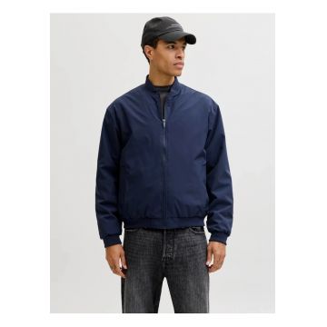 Jacheta bomber - barbati - cu buzunare oblice fara fermoar - Bleumarin inchis -