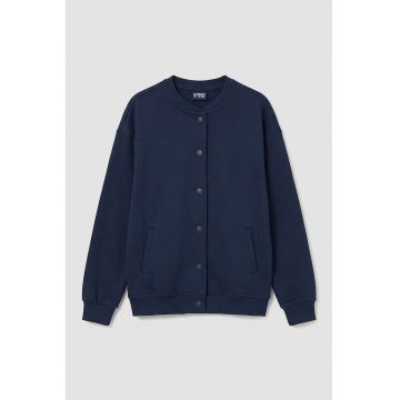 Jacheta bomber cu maneci lungi - Bleumarin