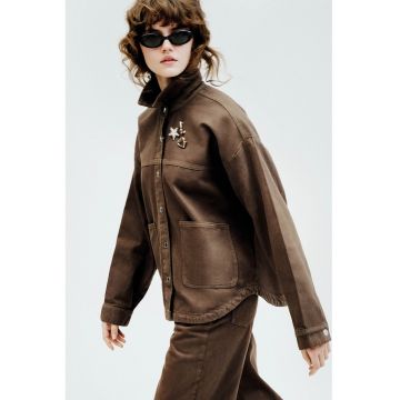 Jacheta-camasa cu croiala regular-fit - Maro inchis