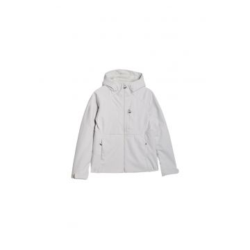 Jacheta Softshell Femei  Gri Deschis - Protectie Vant si Apa - Trekking - Slim Fit
